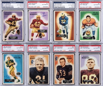 1955 Bowman Football Signed Cards Graded Collection (12 Different)